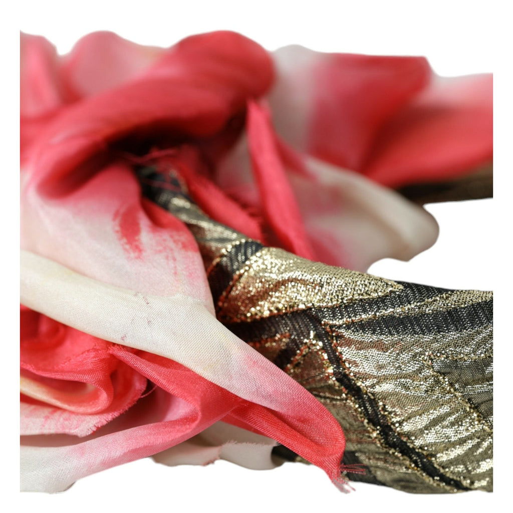 Dolce & Gabbana Multicolor Floral Applique Silk Women Headband Diadem