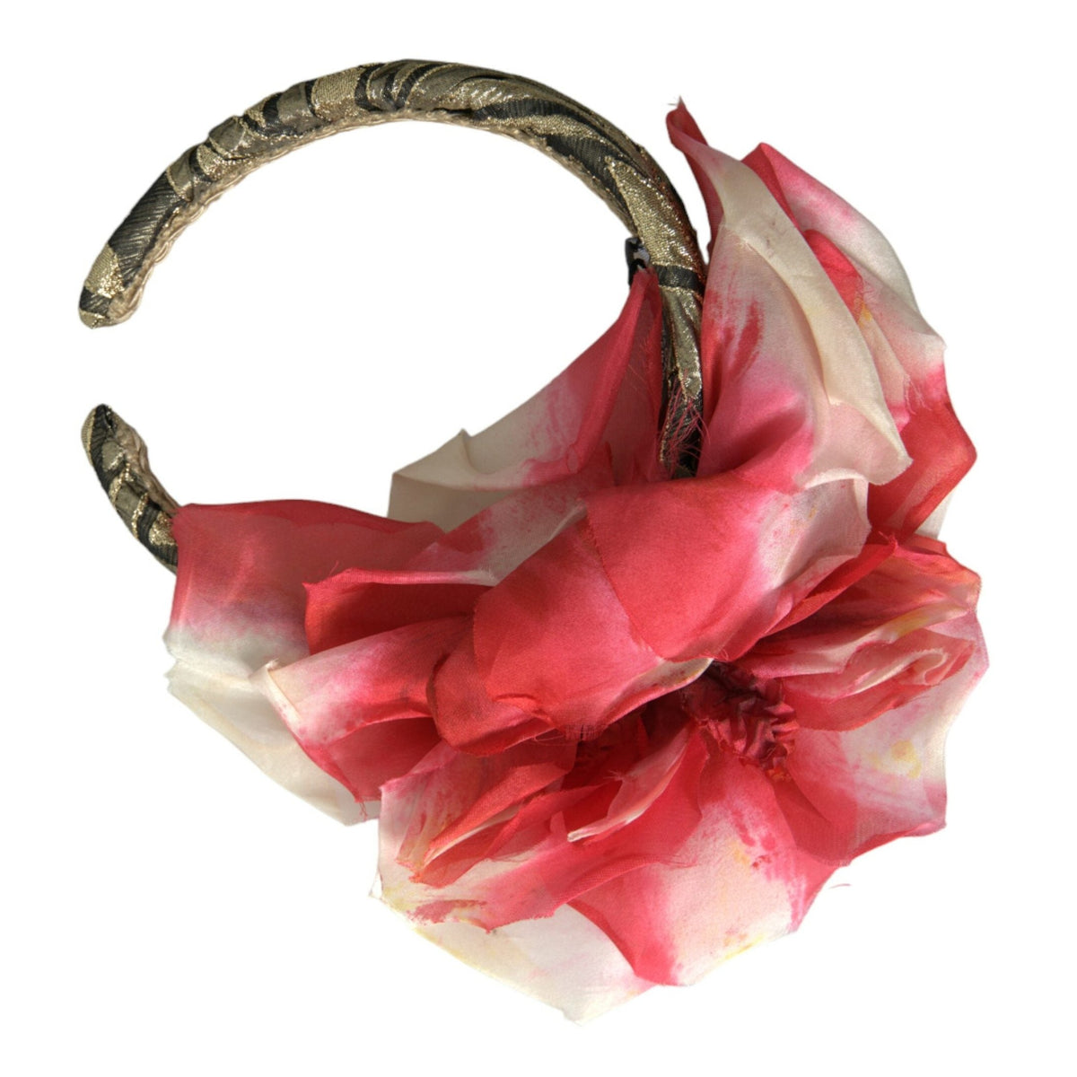 Dolce & Gabbana Multicolor Floral Applique Silk Women Headband Diadem