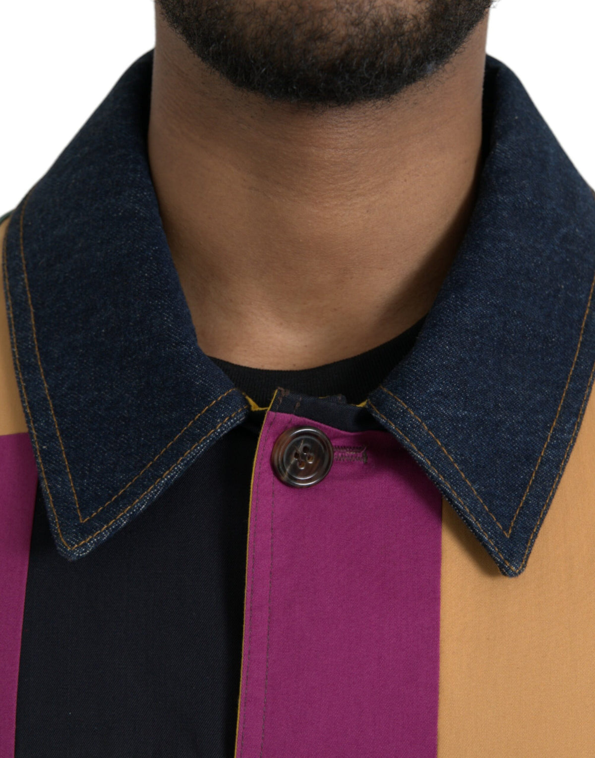 Dolce & Gabbana Multicolor Patchwork Cotton Collared Jacket - Eljoys Fashion 