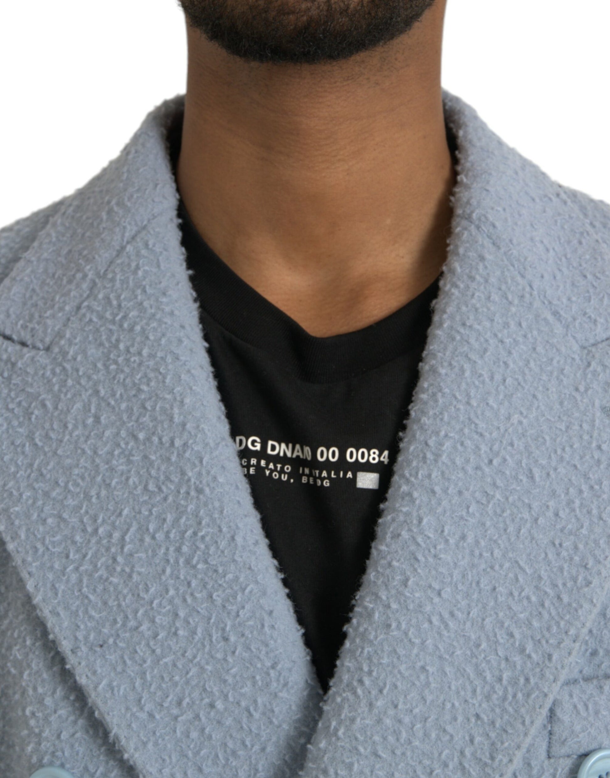 Dolce & Gabbana Blue Double Breasted Long Trench Coat Jacket Dolce & Gabbana