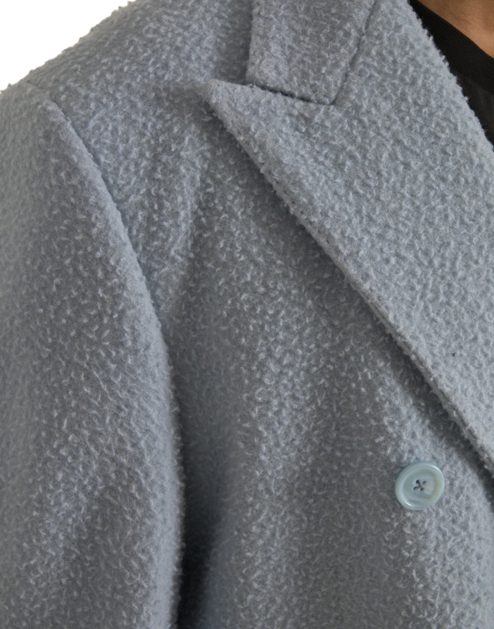 Dolce & Gabbana Blue Double Breasted Long Trench Coat Jacket Dolce & Gabbana