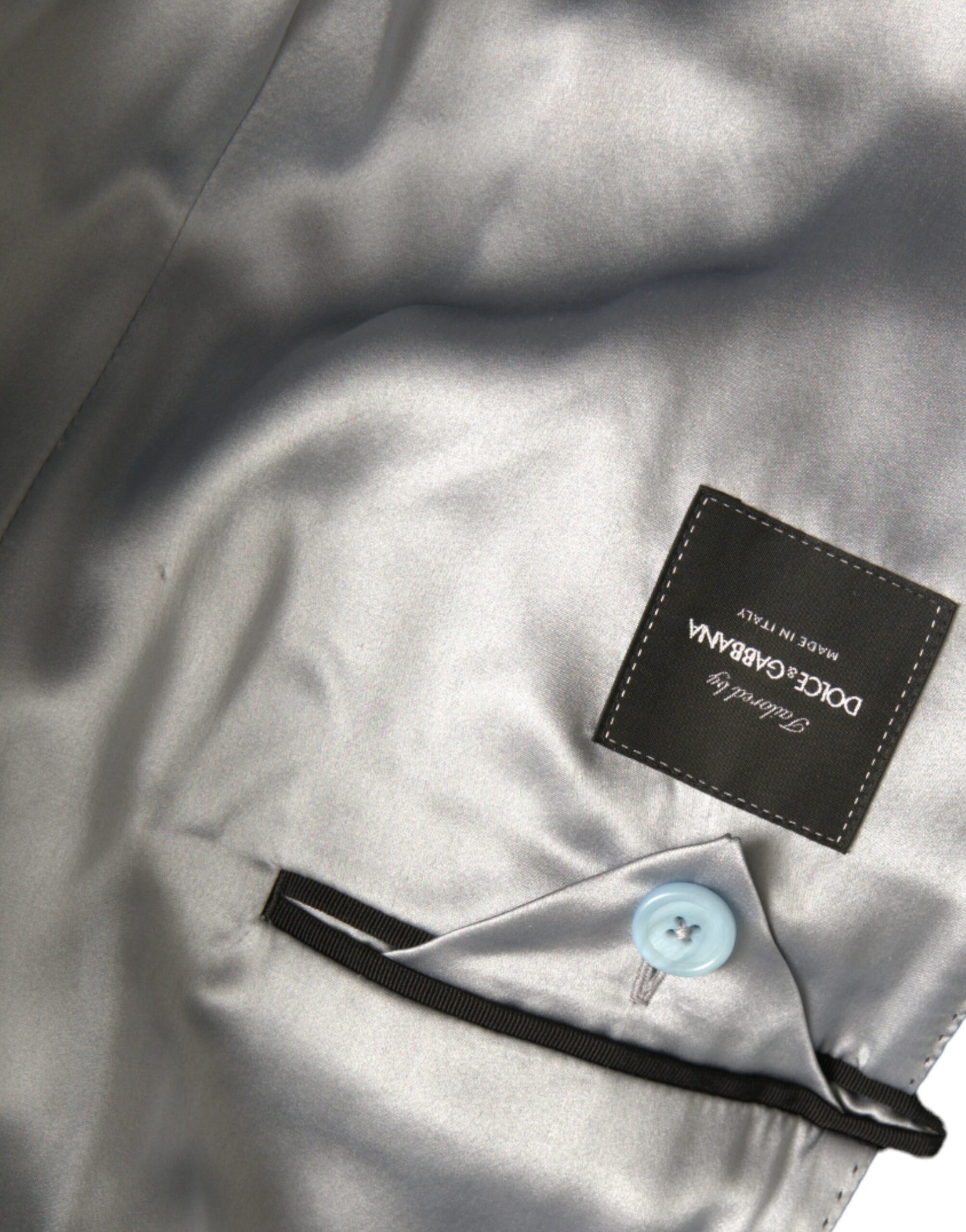 Dolce & Gabbana Blue Double Breasted Long Trench Coat Jacket Dolce & Gabbana