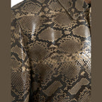 Dolce & Gabbana Beige Exotic Leather Biker Blouson Jacket