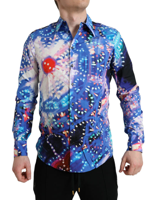 Dolce & Gabbana Multicolor Luminarie Slim MARTINI Shirt Dolce & Gabbana