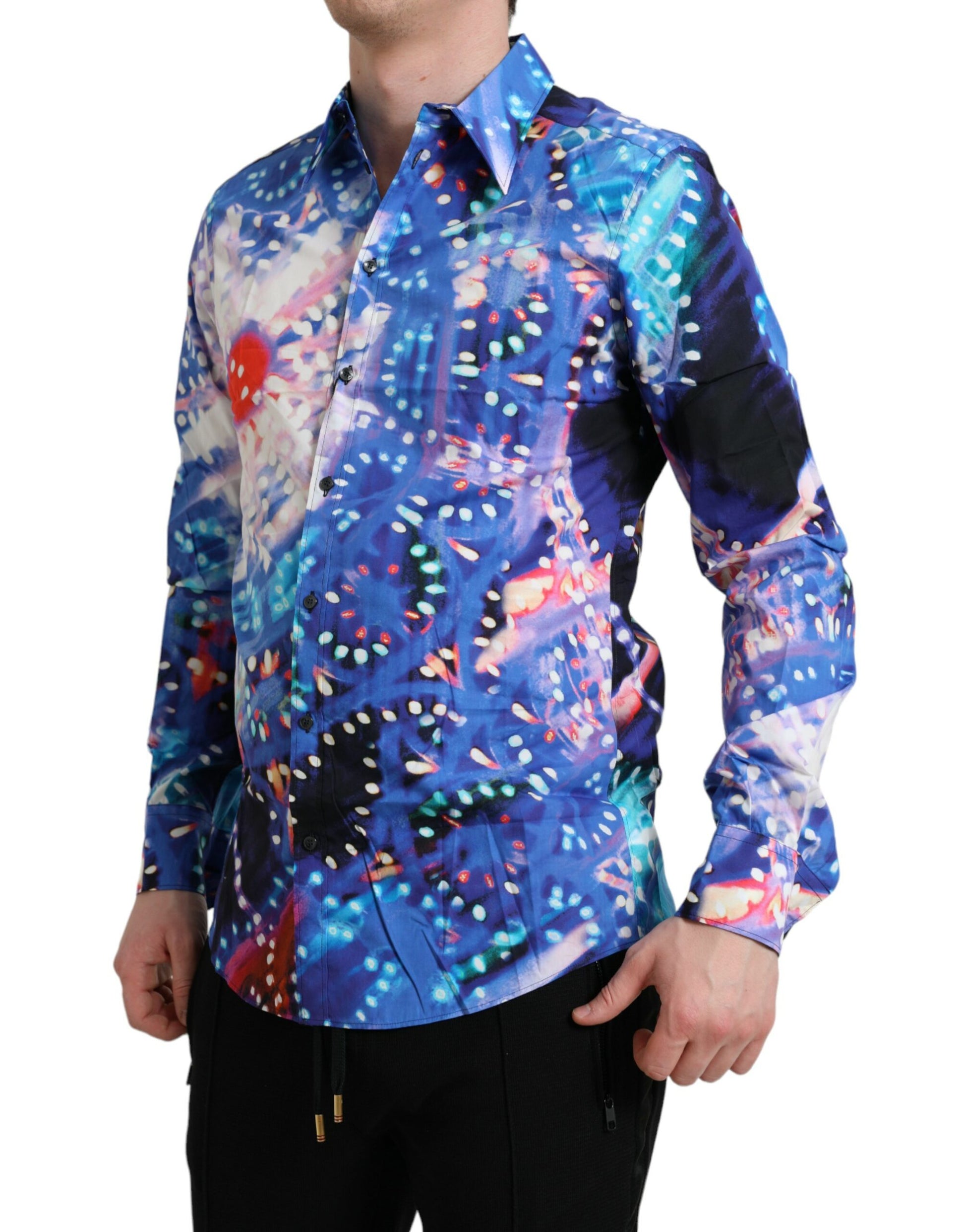 Dolce & Gabbana Multicolor Luminarie Slim MARTINI Shirt Dolce & Gabbana