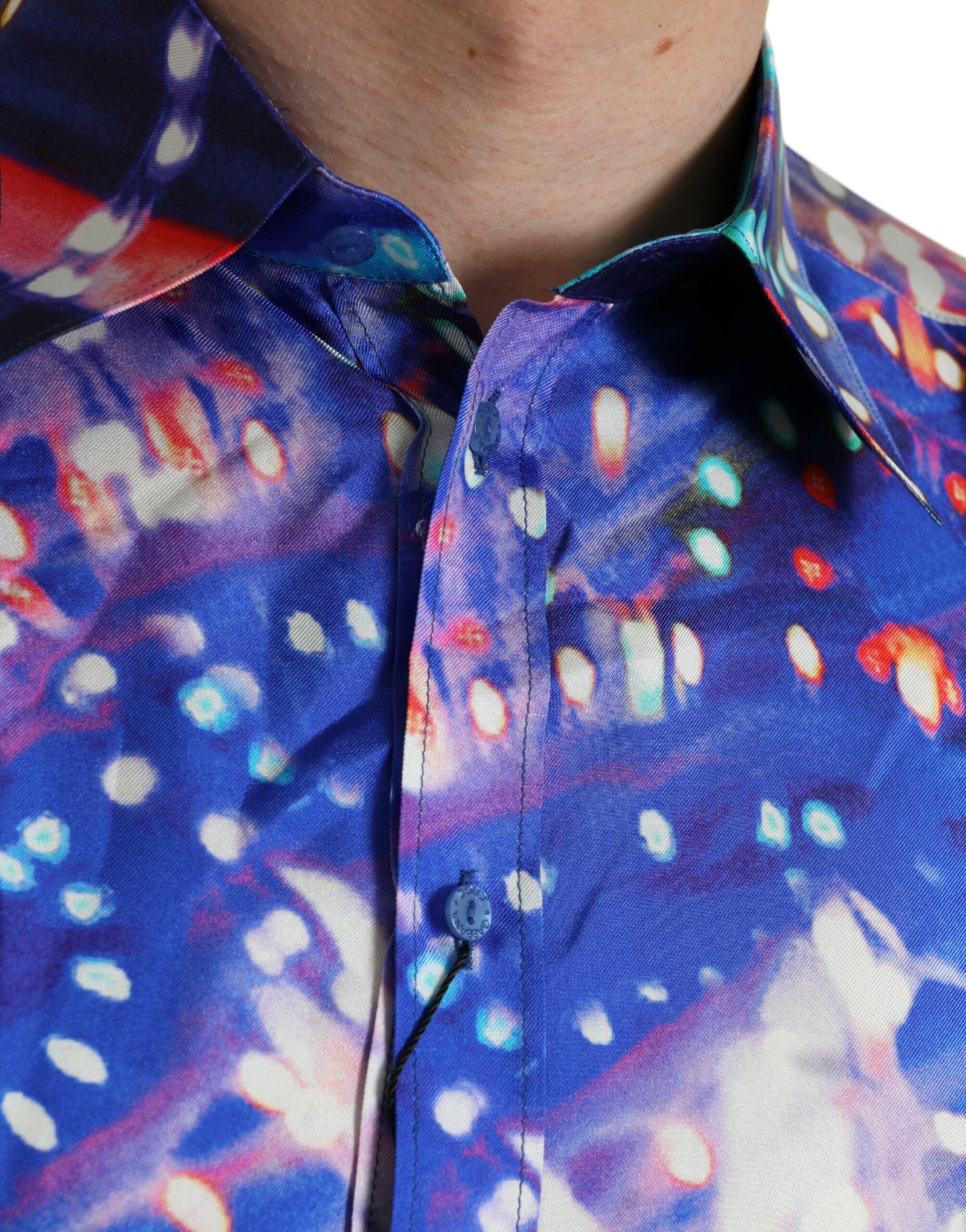 Dolce & Gabbana Purple Luminarie Silk Slim MARTINI Shirt Dolce & Gabbana