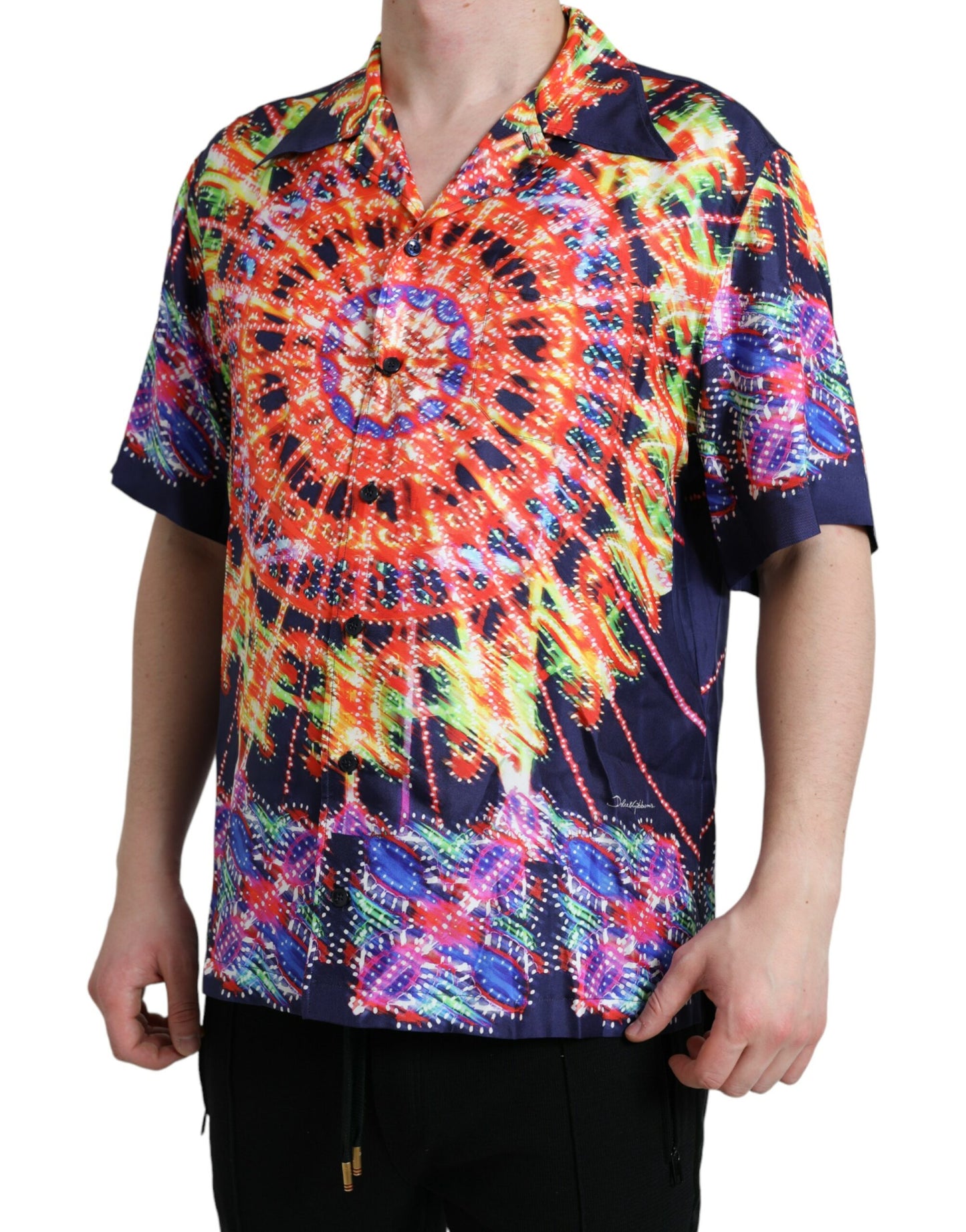Dolce & Gabbana Multicolor Luminarie Silk Casual Shirt Dolce & Gabbana