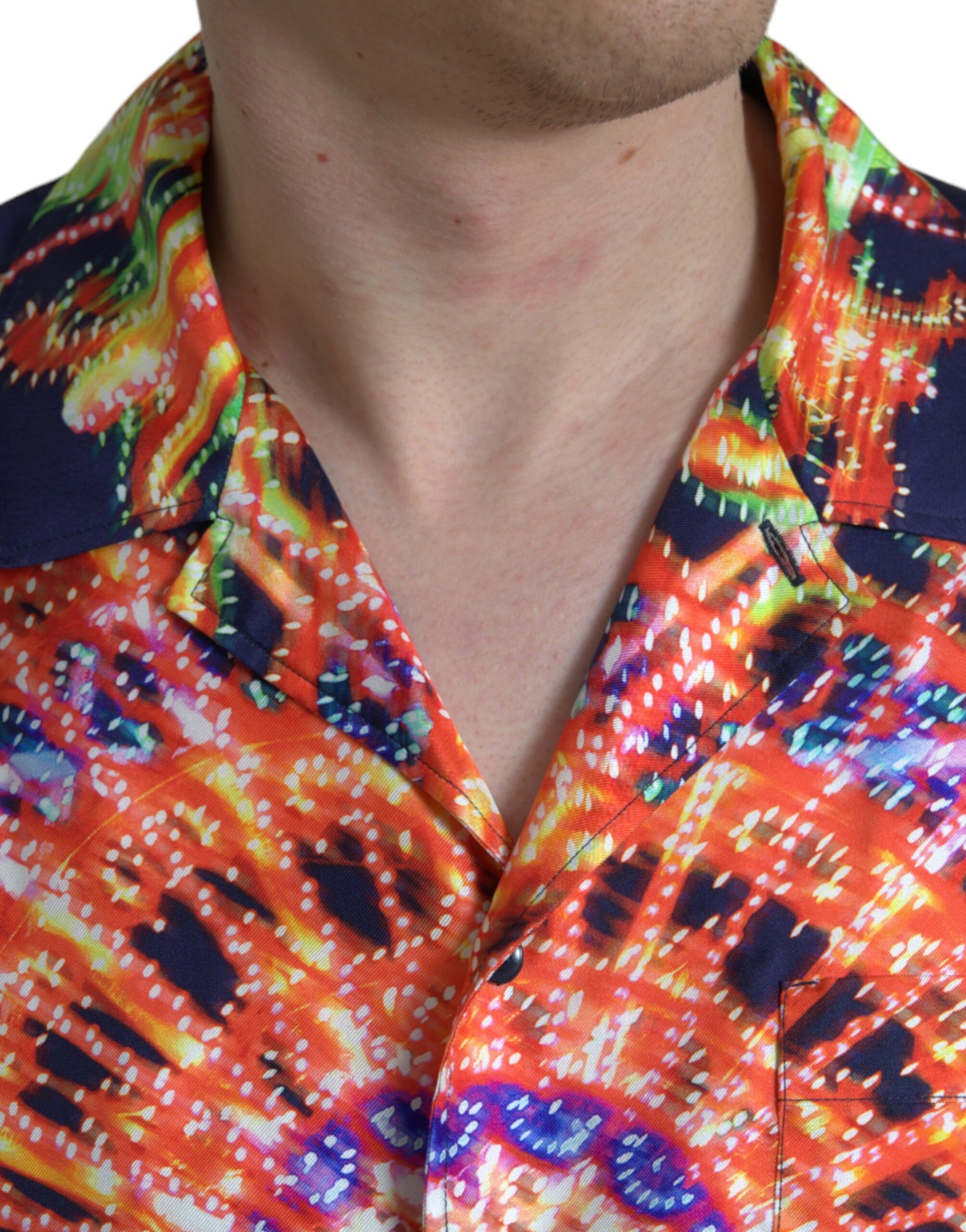 Dolce & Gabbana Multicolor Luminarie Silk Casual Shirt Dolce & Gabbana