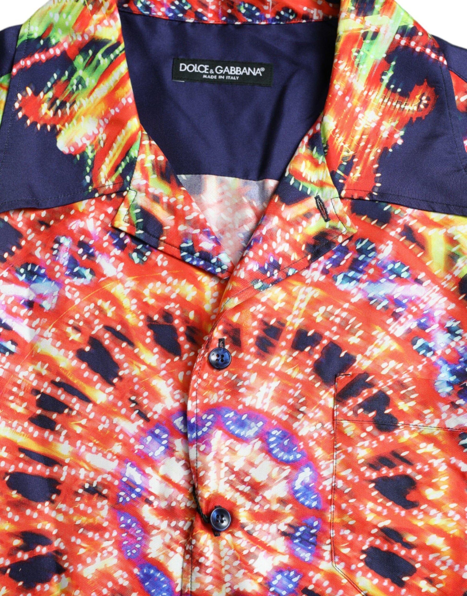Dolce & Gabbana Multicolor Luminarie Silk Casual Shirt Dolce & Gabbana