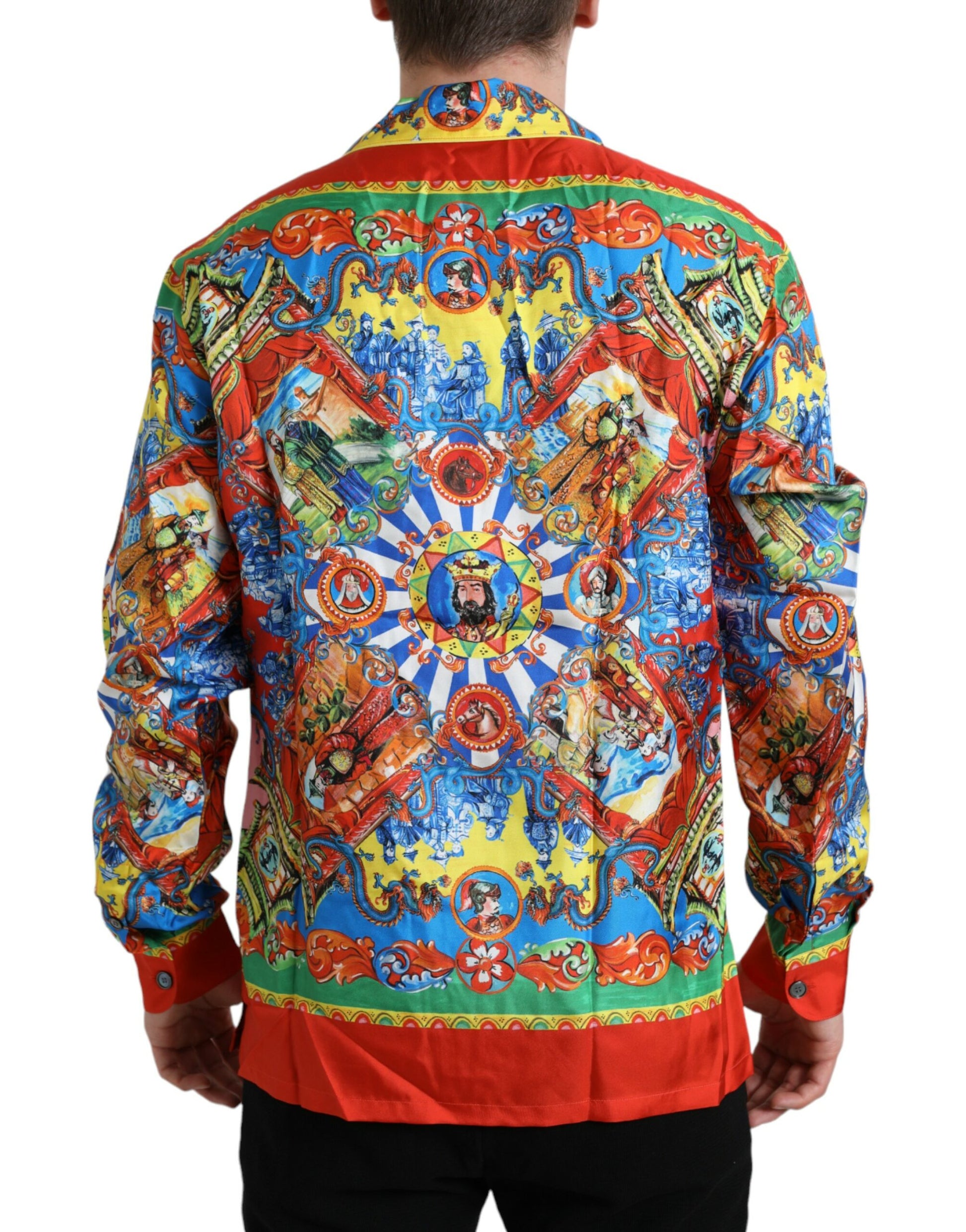Dolce & Gabbana Multicolor Patterned Button Down Casual Shirt Dolce & Gabbana