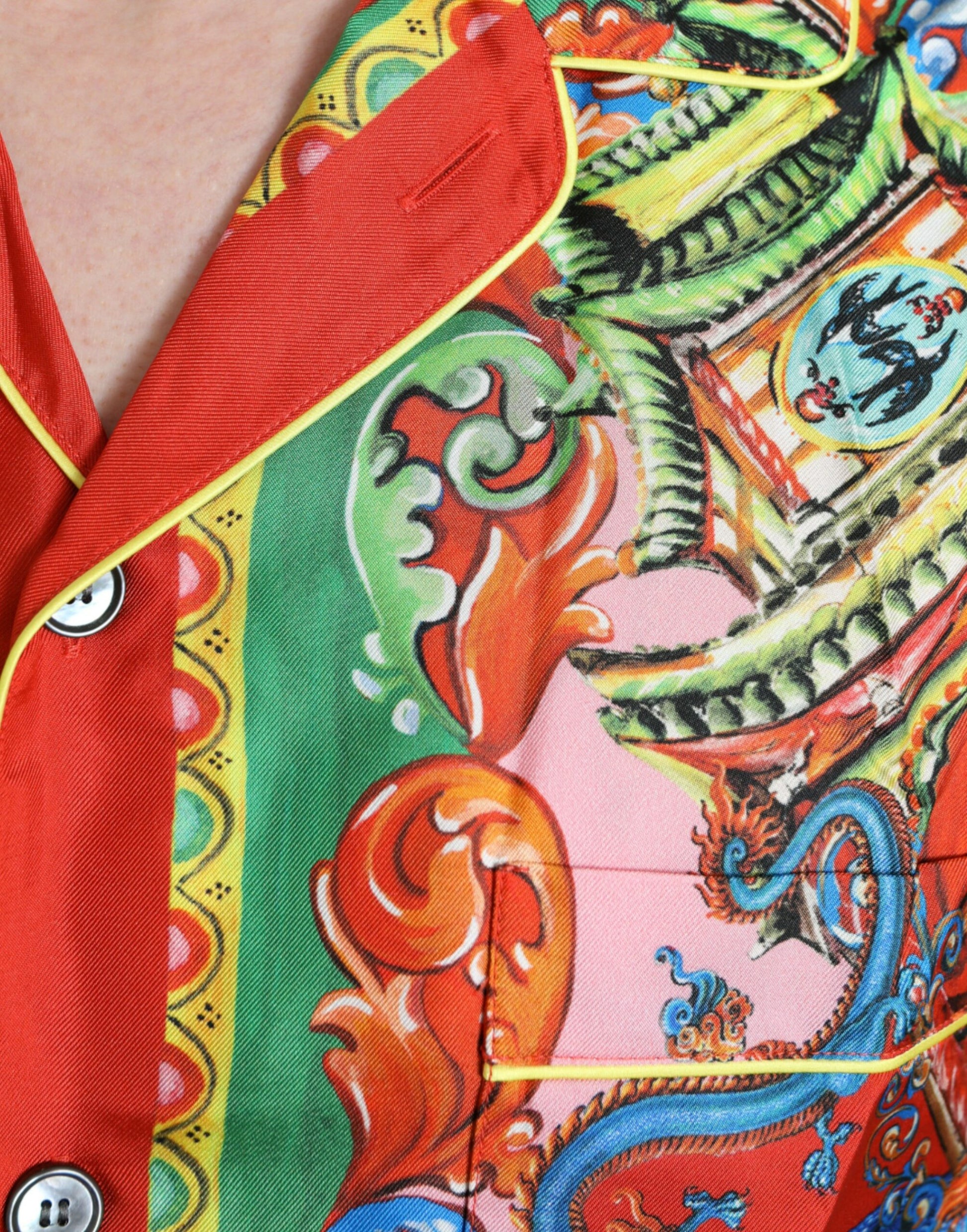 Dolce & Gabbana Multicolor Patterned Button Down Casual Shirt Dolce & Gabbana
