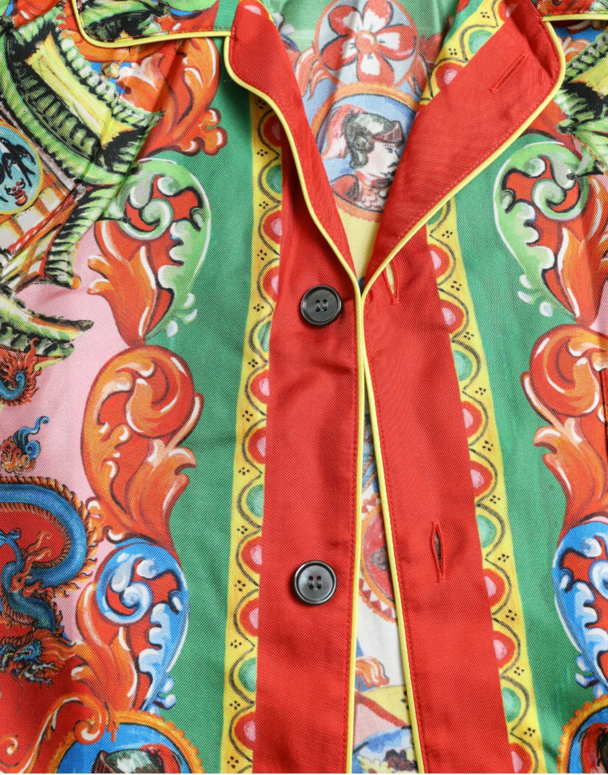 Dolce & Gabbana Multicolor Patterned Button Down Casual Shirt Dolce & Gabbana