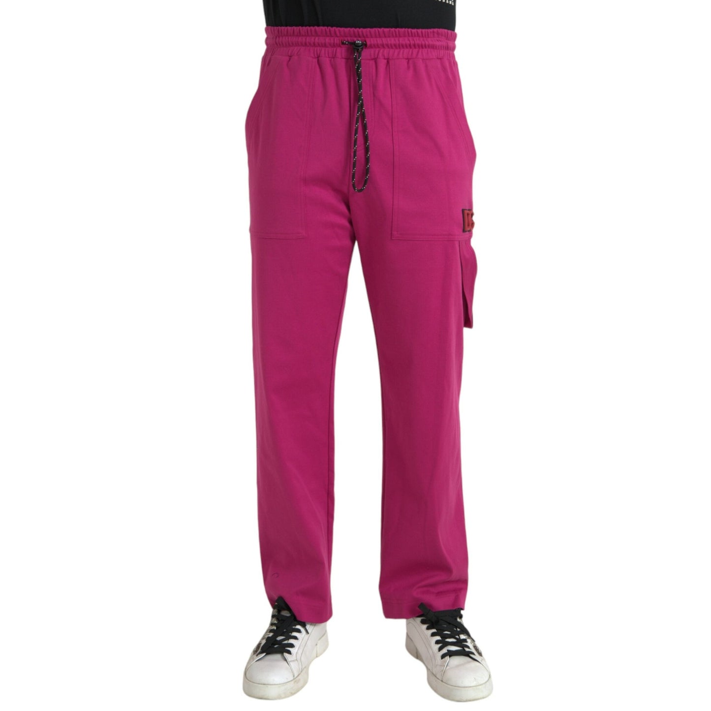 Dolce & Gabbana Pink Logo Cargo Cotton Jogger Sweatpants Pants
