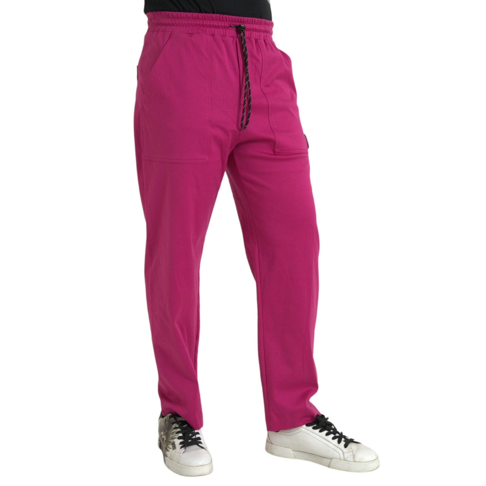 Dolce & Gabbana Pink Logo Cargo Cotton Jogger Sweatpants Pants