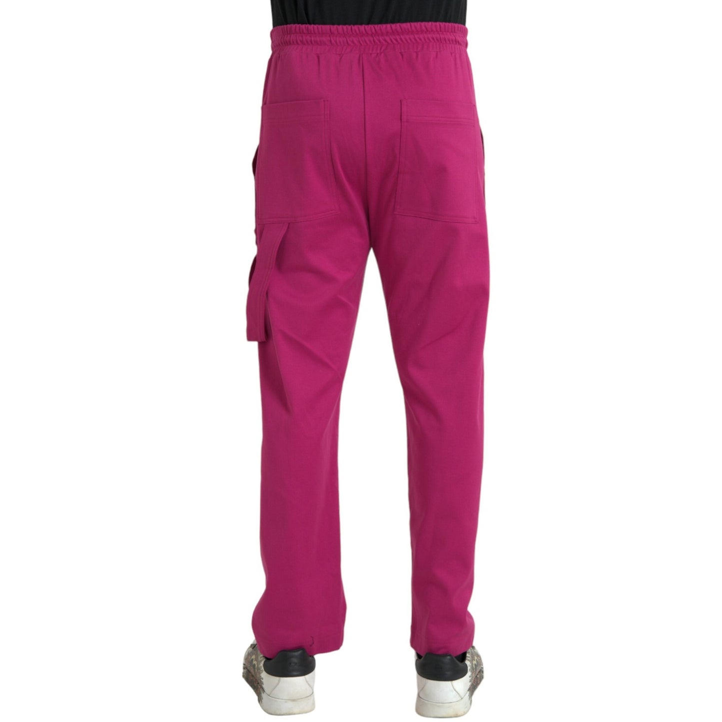 Dolce & Gabbana Pink Logo Cargo Cotton Jogger Sweatpants Pants