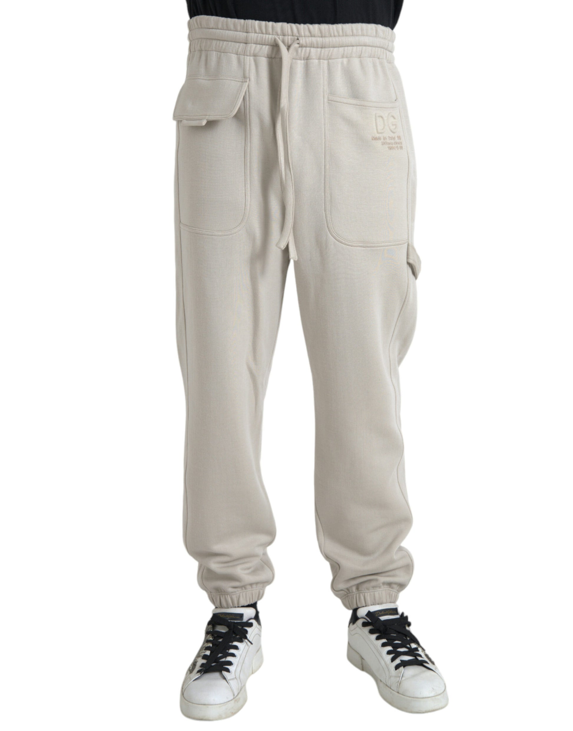 Dolce & Gabbana Off White Viscose Cargo Jogger Sweatpants Pants Dolce & Gabbana