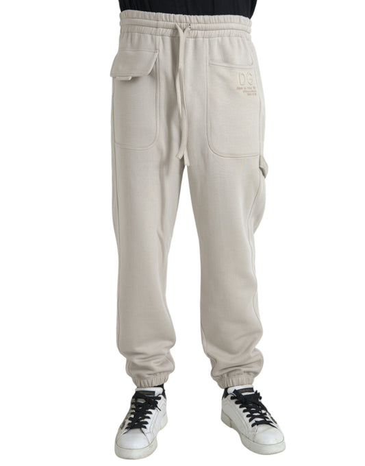 Dolce & Gabbana Off White Viscose Cargo Jogger Sweatpants Pants Dolce & Gabbana