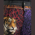 Dolce & Gabbana Multicolor Tiger Leopard Cotton Loose Tapered Pants