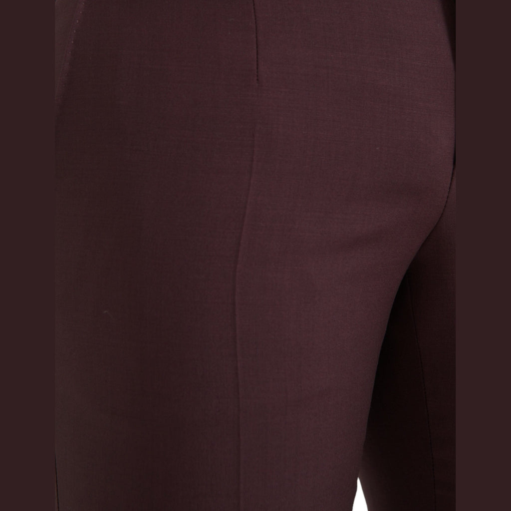 Dolce & Gabbana Maroon Wool Men Slim Fit Dress Pants