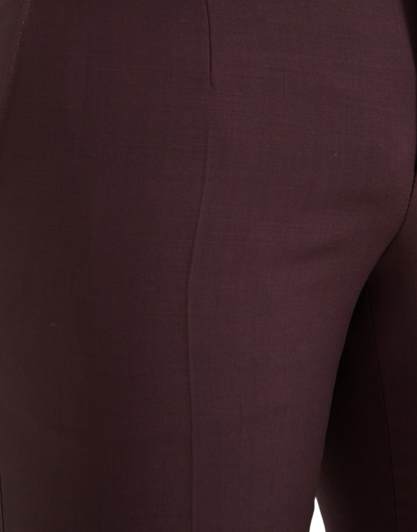 Dolce & Gabbana Maroon Wool Men Slim Fit Dress Pants Dolce & Gabbana