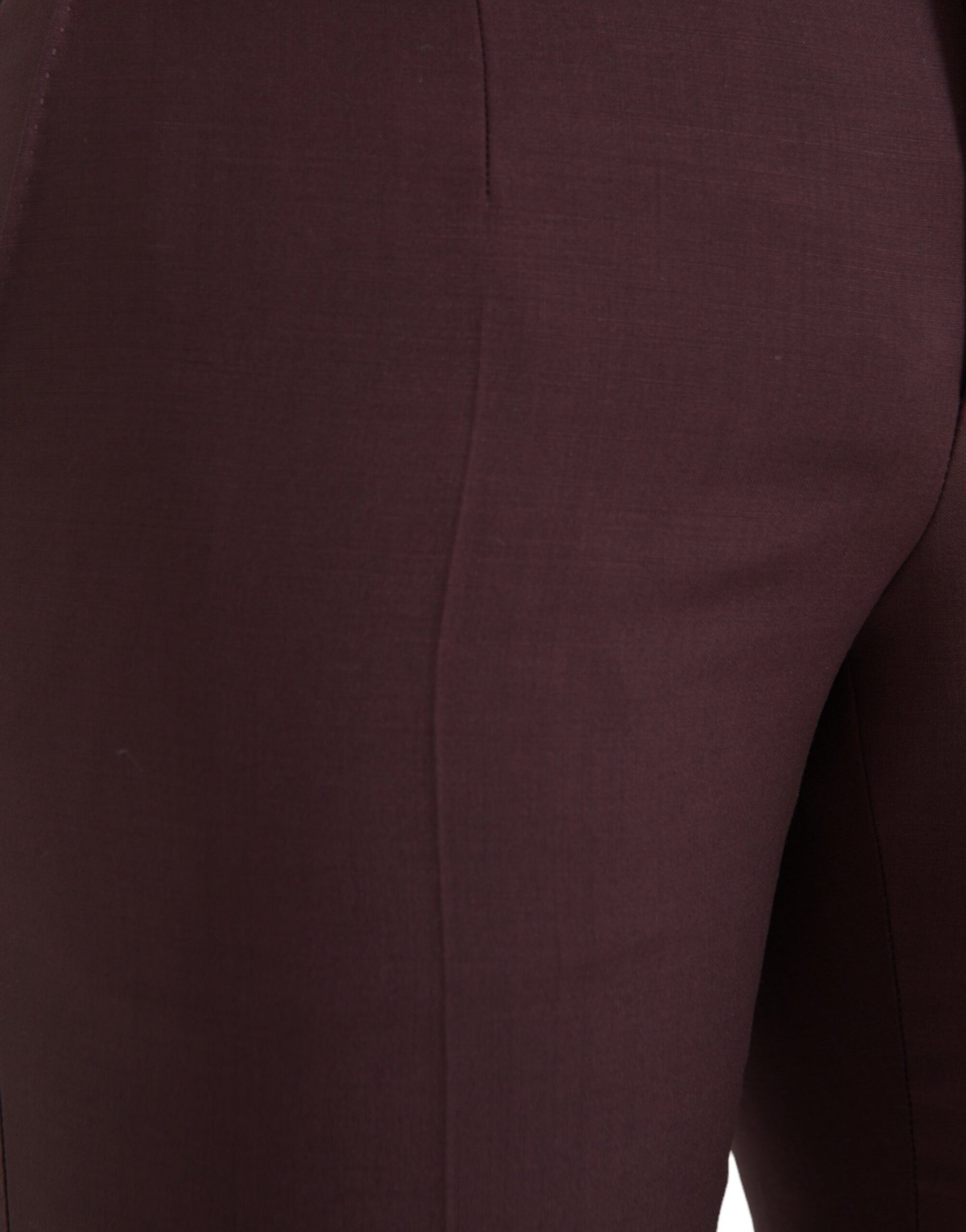 Dolce & Gabbana Maroon Wool Men Slim Fit Dress Pants Dolce & Gabbana