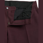 Dolce & Gabbana Maroon Wool Men Slim Fit Dress Pants