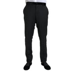 Dolce & Gabbana Black Silk Men Skinny Dress Pants