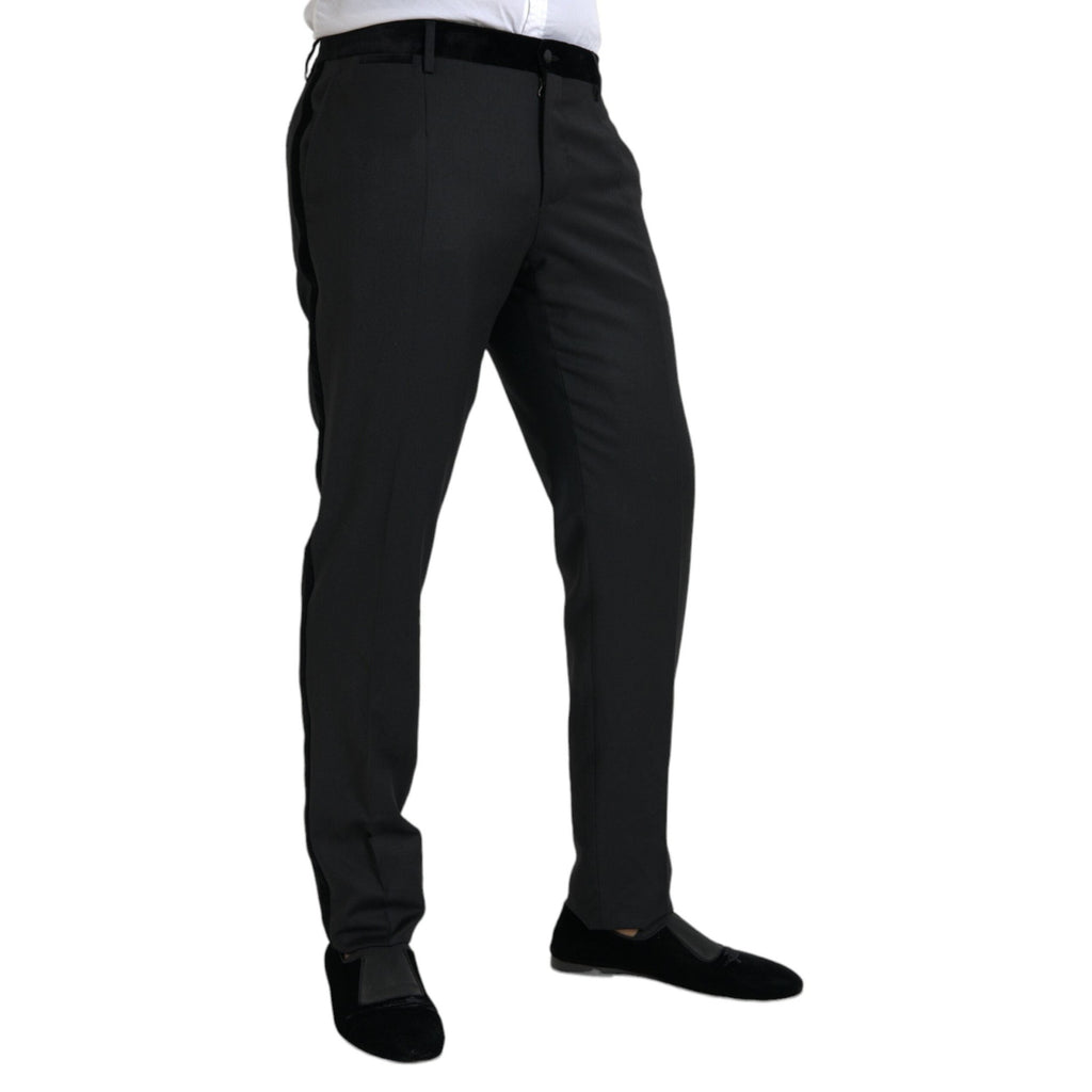 Dolce & Gabbana Black Silk Men Skinny Dress Pants
