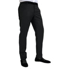 Dolce & Gabbana Black Silk Men Skinny Dress Pants