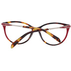 Emilio Pucci red plastic eyeglass frames with sleek design and modern style, shown in a close-up image.