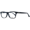 Max Mara black plastic glasses frames with rectangular design, showing sleek and modern eyewear style.
