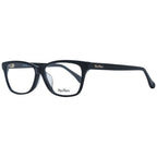 Max Mara black plastic glasses frames with rectangular design, showing sleek and modern eyewear style.