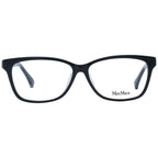 Max Mara black plastic eyeglass frames with sleek design, showing front view with clear lenses and modern style.