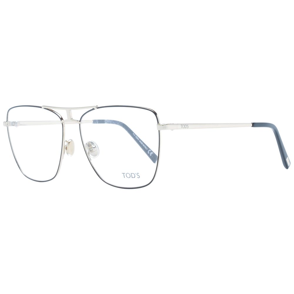 Black metal glasses frames by Tod's, sleek and modern design with clear lenses, stylish eyewear for everyday wear.