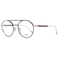 Brown Tod's metal glasses frames with clear lenses, stylish and lightweight for a modern, sophisticated look.