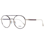 Brown Tod's metal glasses frames with clear lenses, stylish and lightweight for a modern, sophisticated look.