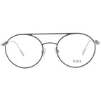 Brown metal frames for glasses by Tod's, featuring sleek design and clear lenses, displayed on a neutral background.
