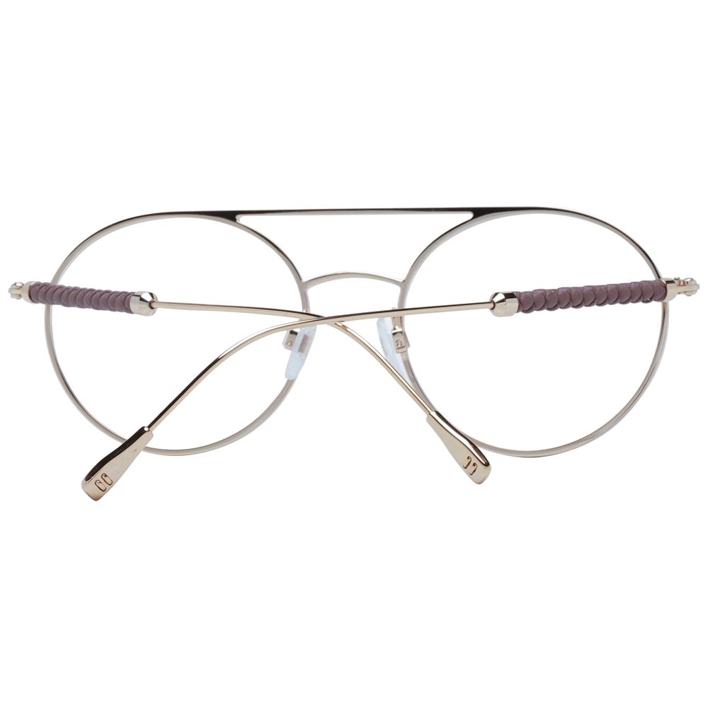 Brown metal Tod's glasses frames with clear lenses, stylish and lightweight design for everyday wear.