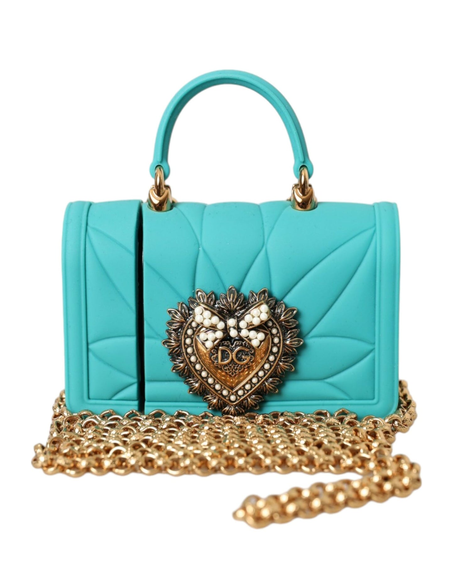 Dolce & Gabbana Turquoise Silicone Devotion Heart Cover Bag Airpods Case Dolce & Gabbana
