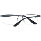 BMW gray titanium glasses frames with sleek design, lightweight metal construction, and classic style for comfortable wear.