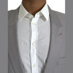 Dolce & Gabbana Gray Wool Peak Single Breasted Coat Blazer