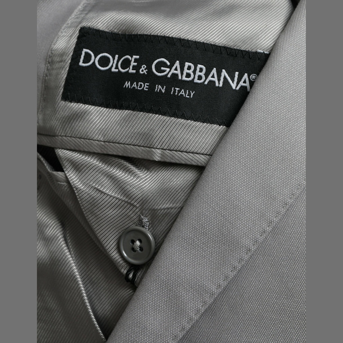 Dolce & Gabbana Gray Wool Peak Single Breasted Coat Blazer
