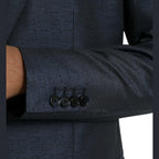 Dolce & Gabbana Blue Wool GOLD Single Breasted Coat Blazer