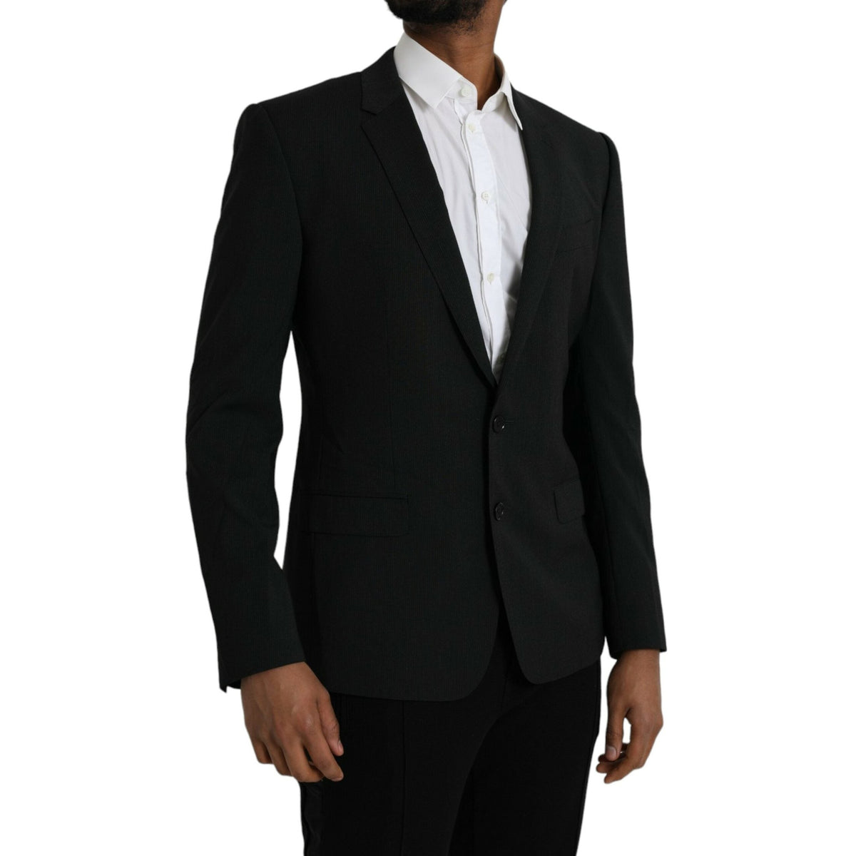 Dolce & Gabbana Blue MARTINI Shawl Single Breasted Blazer