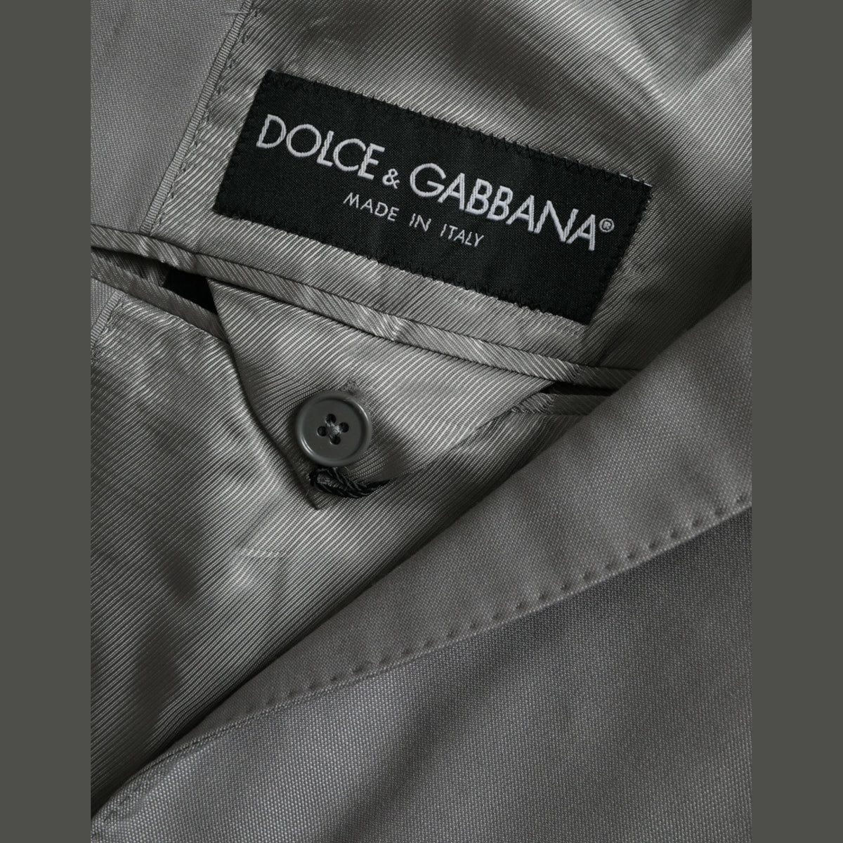 Dolce & Gabbana Gray Wool Peak Single Breasted Coat Blazer