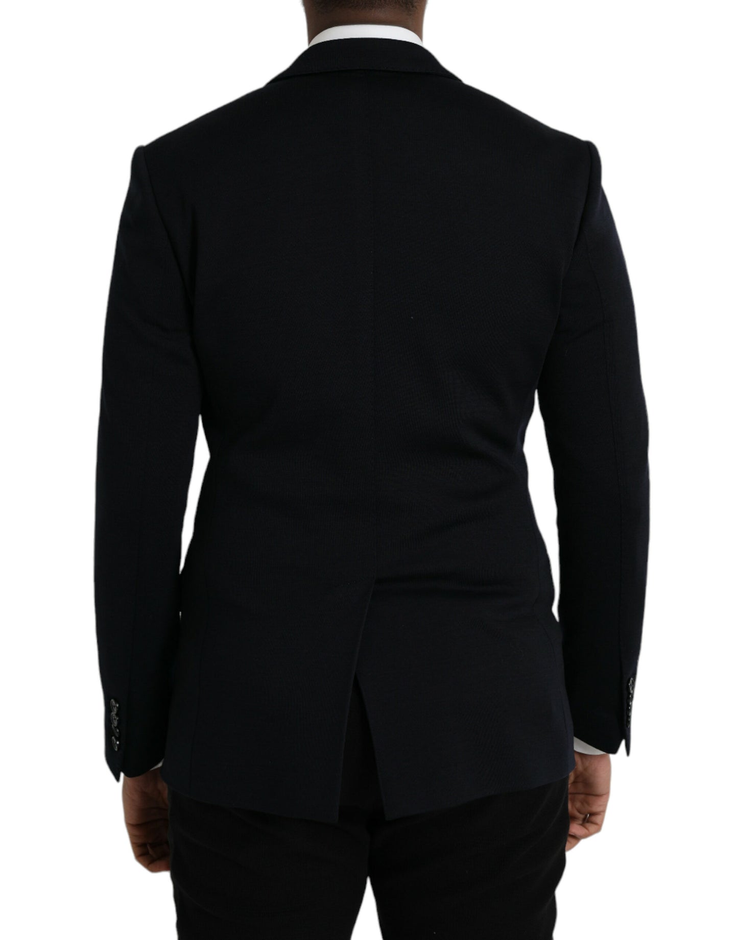 Dolce & Gabbana Black Wool Notch Single Breasted Coat Blazer Dolce & Gabbana