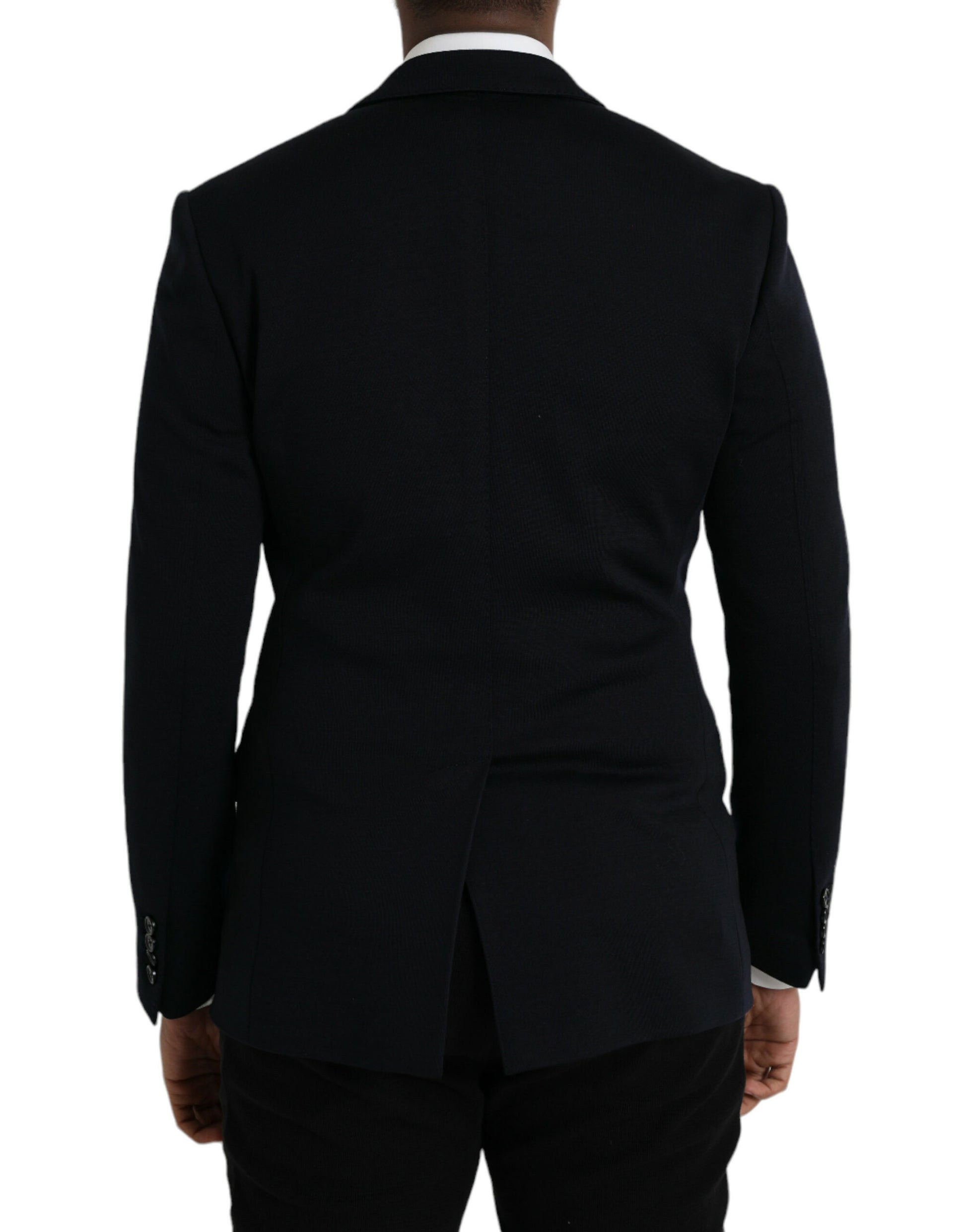 Dolce & Gabbana Black Wool Notch Single Breasted Coat Blazer Dolce & Gabbana