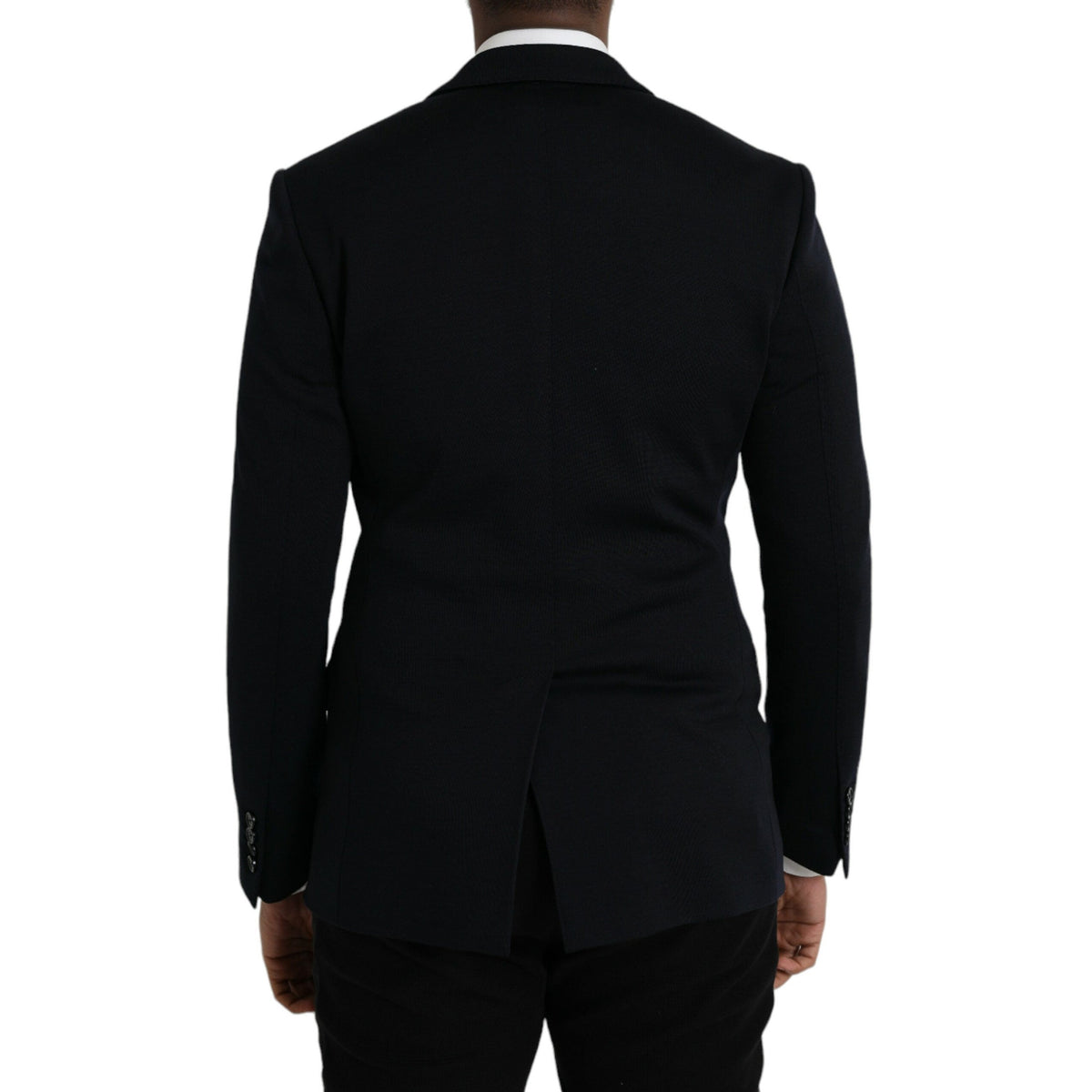 Dolce & Gabbana Black Wool Notch Single Breasted Coat Blazer