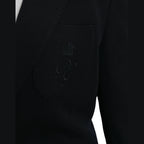 Dolce & Gabbana Black Wool Notch Single Breasted Coat Blazer