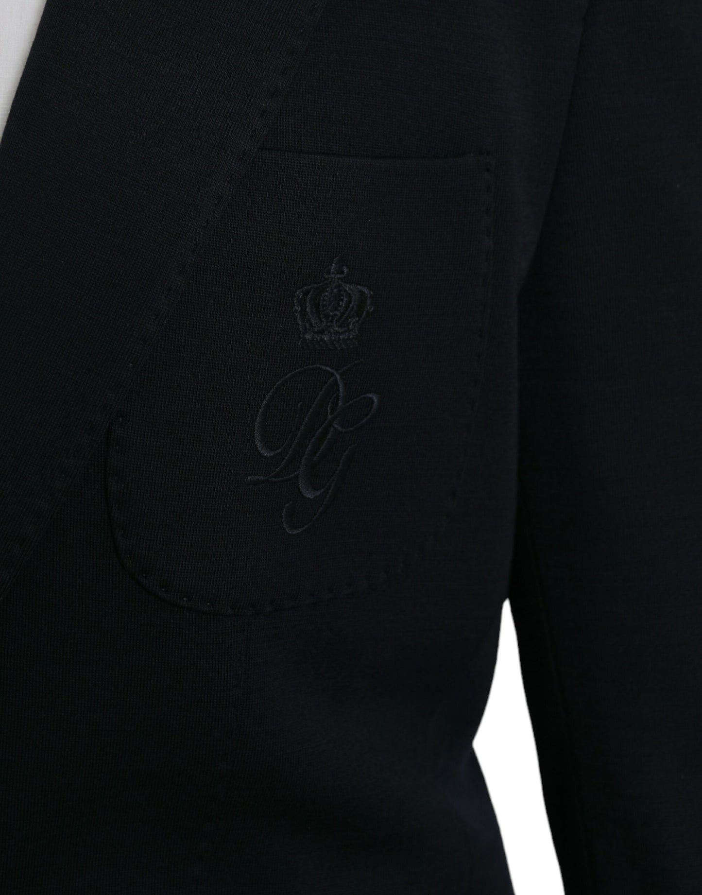 Dolce & Gabbana Black Wool Notch Single Breasted Coat Blazer Dolce & Gabbana